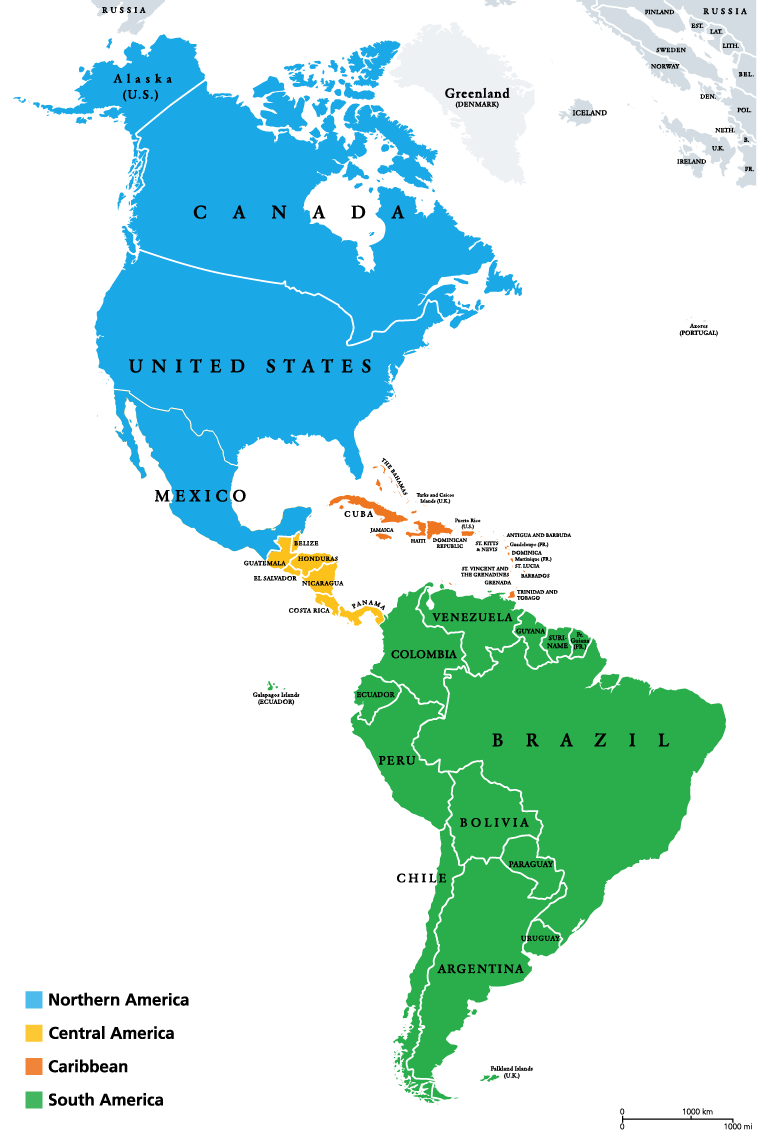 Map of Americas