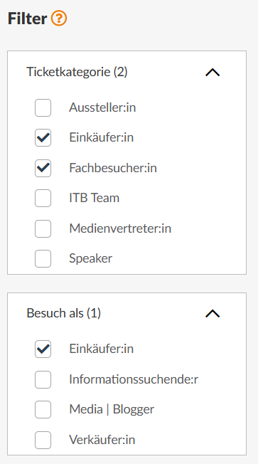 ITB Match & Meet FAQ Filter 